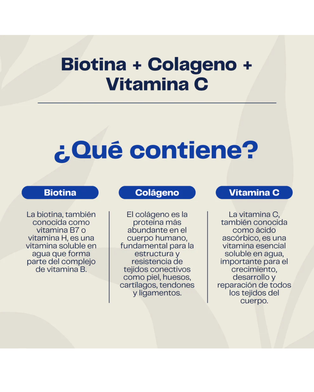 BIOTINA + COLÁGENO + VITAMINA C - PIEL, CABELLO Y UÑAS | 60 CÁPSULAS - KARÜN LIFE