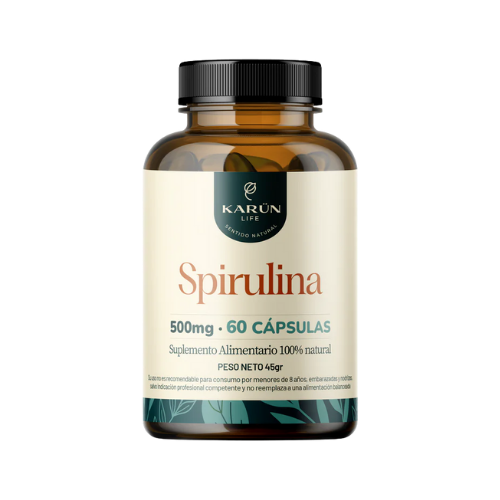SPIRULINA 500 MG – ENERGÍA LIMPIA, NUTRICIÓN Y VITALIDAD | 90 CÁPSULAS - KARÜN LIFE
