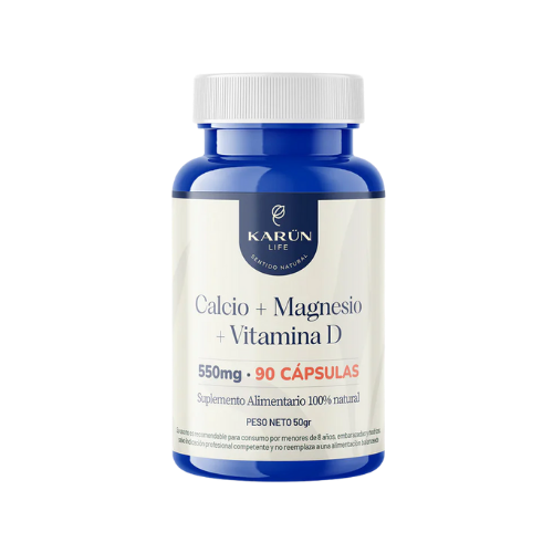 CALCIO + MAGNESIO + VITAMINA D – HUESOS, FUERZA Y EQUILIBRIO | 90 CÁPSULAS - KARÜN LIFE